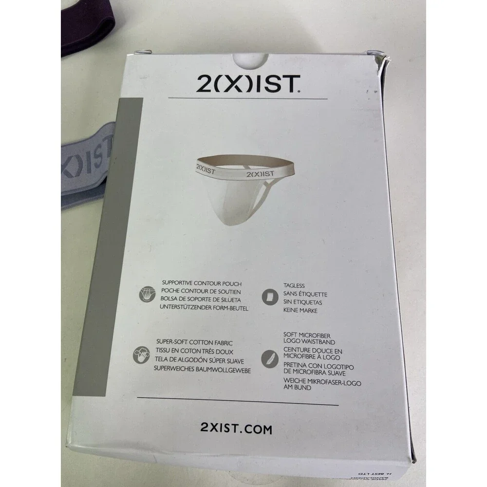 2xist Y Back Thongs Underwear 3 Pack Multicolor Cotton Essential Mens Size M - Picture 5 of 6